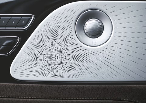 Two speakers of the available audio system are shown in a 2024 Lincoln Aviator® SUV | Caruso Lincoln in Long Beach CA