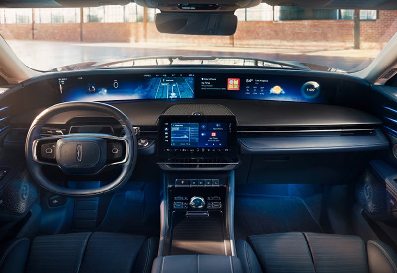 A large panoramic display is shown on the dashboard of a 2024 Lincoln Nautilus® SUV | Caruso Lincoln in Long Beach CA